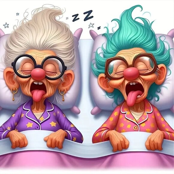 Diy 5D Diamond Art Kit - Sleeping Grandma Theme - Picture 1 of 1